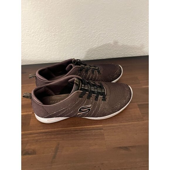 Sketchers bronze/black slip on sneakers size 9.5 - Picture 2 of 5